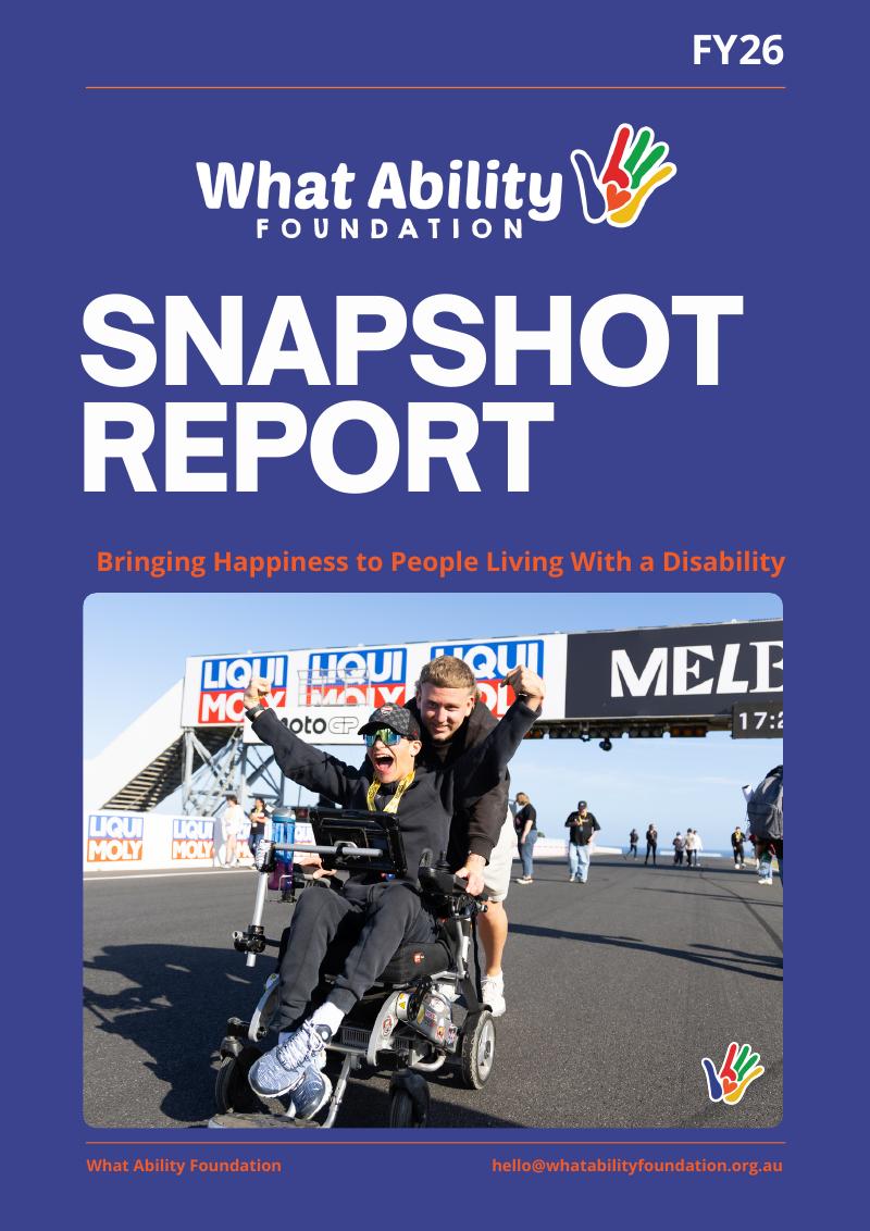 Cover of the What Ability Foundation FY26 Snapshot Impact Report